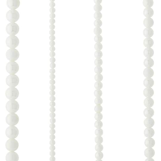 White Marble Glass Round Beads by Bead Landing™